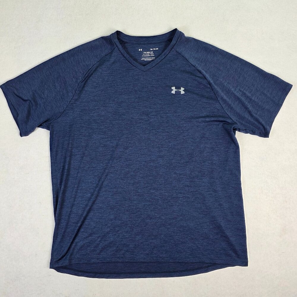 Under‎ Armour XL Tech V Neck Blue Athletic Shirt